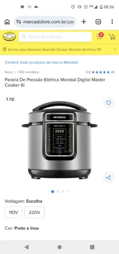 Panela de pressão usada apenas 3 vezes