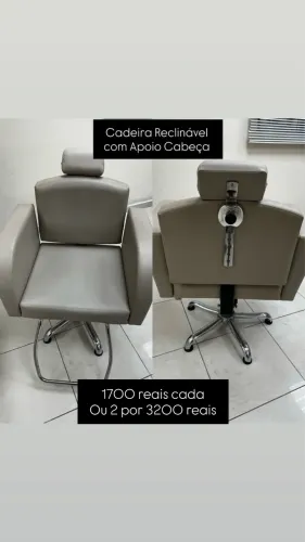 Vendo Cadeira Cabeleireira Reclinável com apoio cabeça 