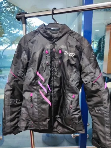 Jaqueta X11 Iron 3 Sporadic Rosa/Roxo Feminina Seminova + Capacete RaceTech Preto