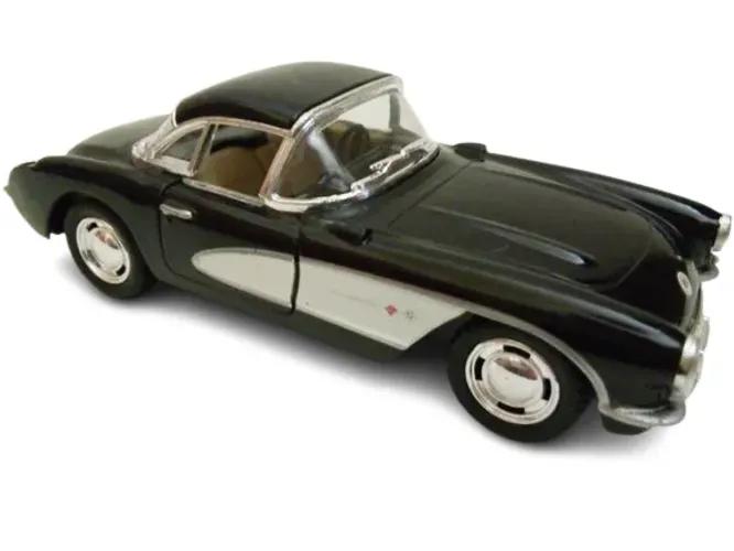 Carrinho miniatura de Ferro Chevrolet Corvette 1957 abre portas