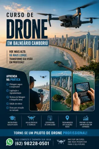 Curso de Piloto de Drone em Balneário Camboriú - 100% Presencial - DJI Mini e DJI Neo