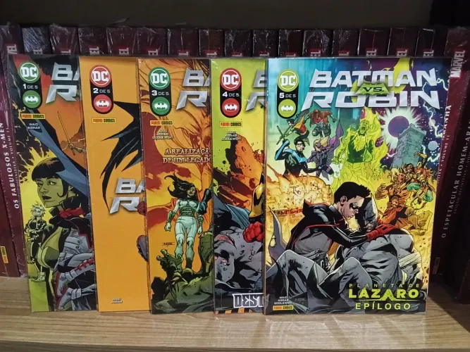 Coleção hq Completa Batman vs Robin vol 1 ao 5 por Mark Waid DC Panini