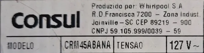 Peças Geladeira Consul CRM45ABANA