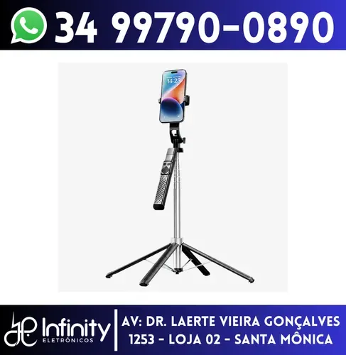Tripé + Bastão de Selfie com Altura de até 180 cm