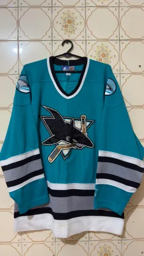 Camisa Jersey de Hockey San Jose Sharks Starter Vintage M