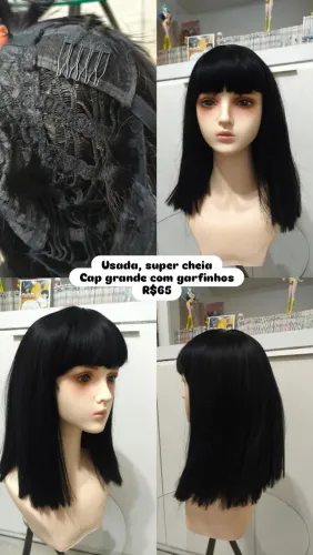 Peruca preta Chanel usada