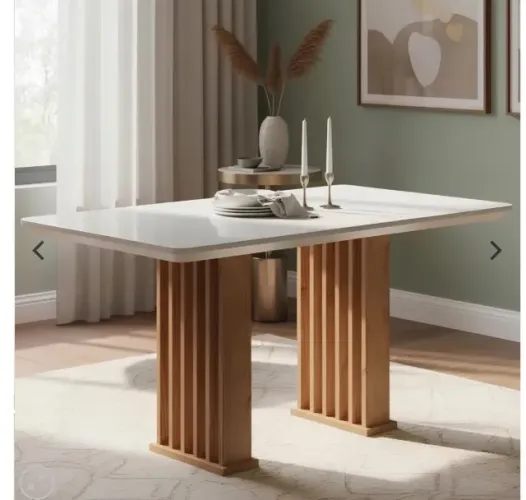 Mesa Mona/Munique 160 Mel/Blonde Off White | Viero Móveis