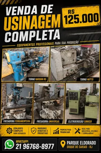 Venda de Usinagem Completa  (Máquinas)