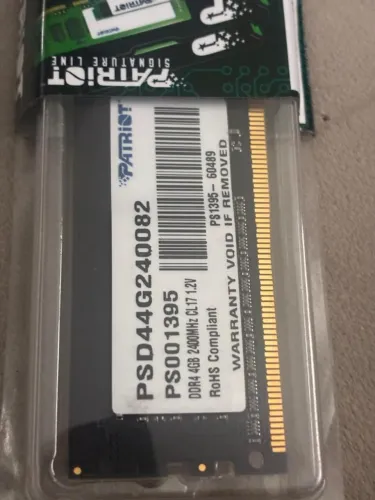 Memória Patriot DDR4 PC4 2400MHz 1.2V NOVA