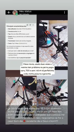 Bike semi NOVA Decathlon infanto juvenil usada duas vezes, (tem problema na perna)