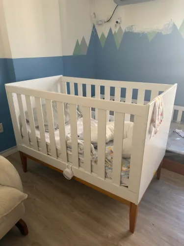 Berço Noah Classic Branco Fosco + Colchão