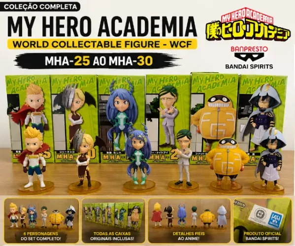 Coleção Completa My Hero Academia WCF Figures Banpresto Original MHA-25 a MHA-30