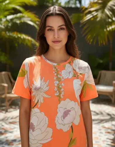 T-shirt Básica Calor Floral- Farm