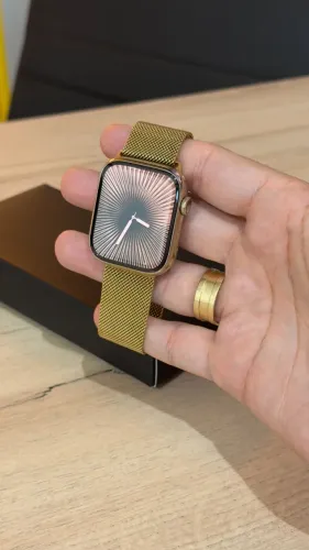 Apple Watch Series 8 45mm Gold Stainless Steel GPS + Cellular 4G - Loja física! C/ garanti