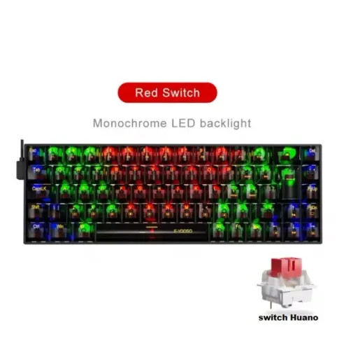 Teclado Mecânico Com Fio, Led, E-yooso Z686, 68 Teclas, Abnt