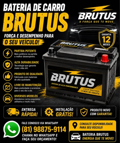 Bateria de carro Brutus produto novo