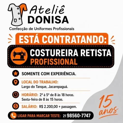 Preciso costureira retista.