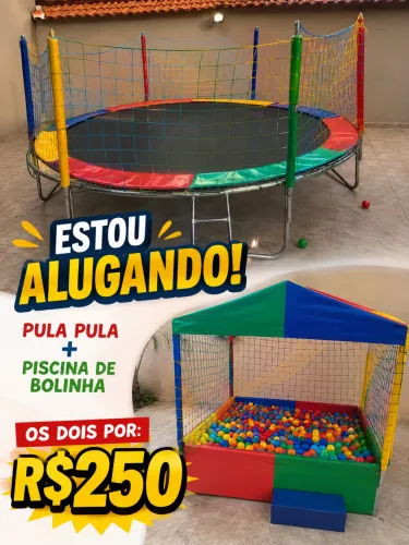 Aluguel de pula pula mais piscina de bolinha