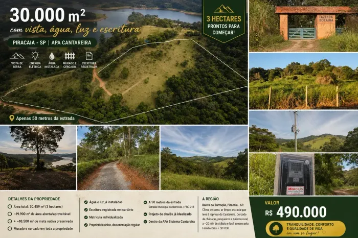 Lote/Terreno para venda tem 20000 metros quadrados em Barrocao - Piracaia - São Paulo