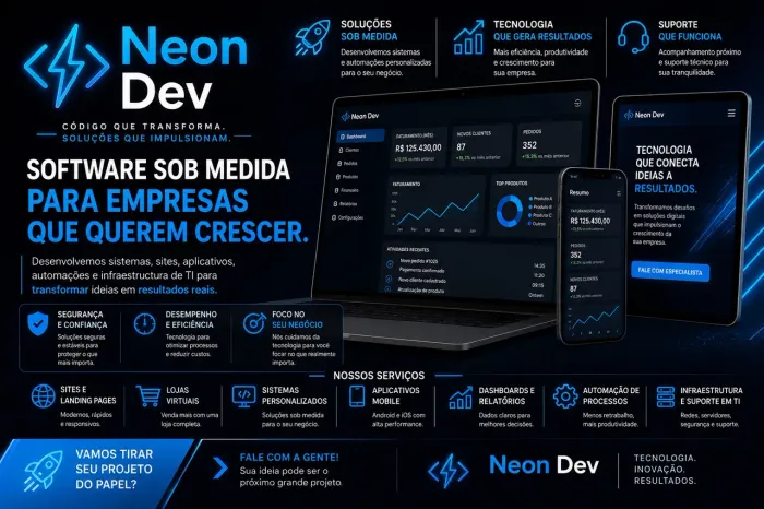 Desenvolvimento de Sistemas, Sites e Aplicativos