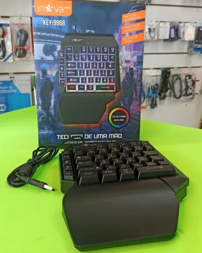 Teclado Gamer de Uma Mão Semi Mecânico Com Fio - Entrega Grátis