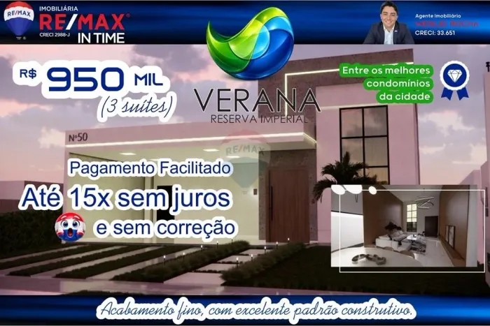 Casa Alto Padrão à Venda com piscina Verana Reserva Imperial