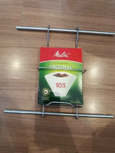 Suporte de parede para filtro de café em aço inox