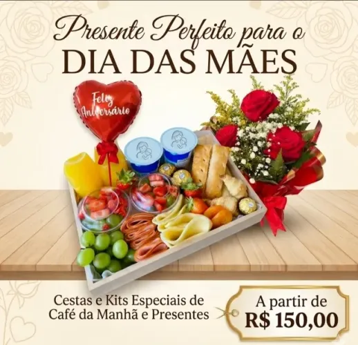 Cesta de café da manhã Dia das Mães