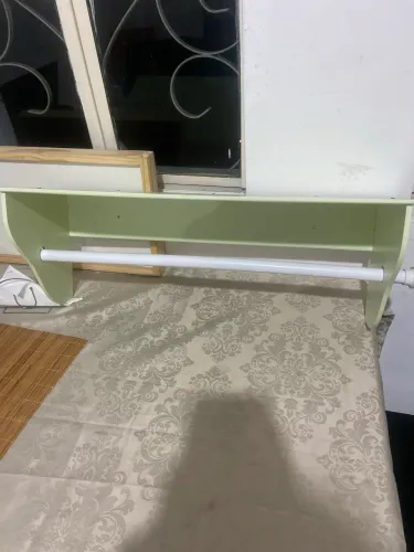 Prateleira Porta Fraldas MDF com Varão | Prateleira Infantil Decorativa para Quarto
