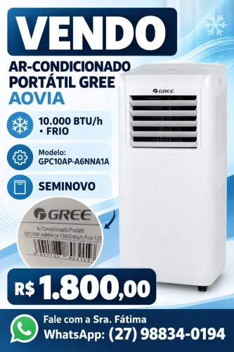 Vendo ar condicionado portátil gree 