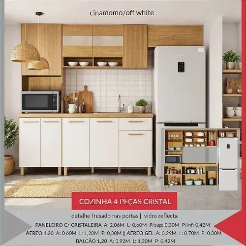 KIT COZINHA 4 PECAS CRISTAL