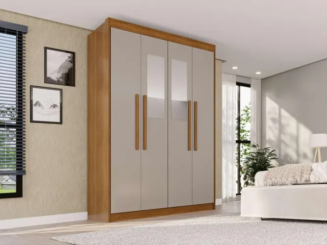 Guarda roupa de solteiro 4 portas 100% mdf