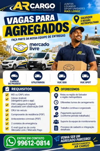 VAGAS PARA AGREGADOS - AR CARGO