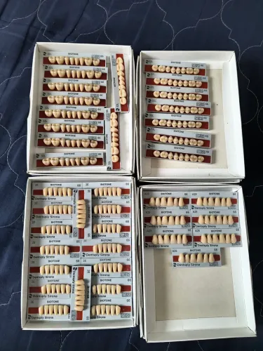 Produtos odontológico, Dentes para prótese dentária,  trilux, biotone e vipi