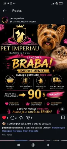 Pacote banho mensal 90$ 