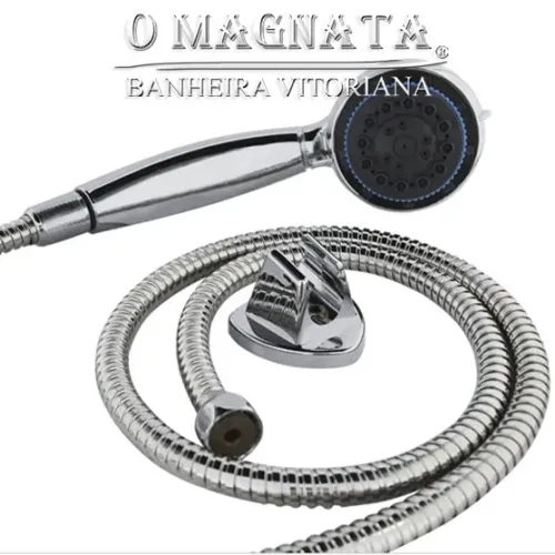 Ducha de Mão para Chuveiro Misturador com Mangueira e Suporte 8 Funções
