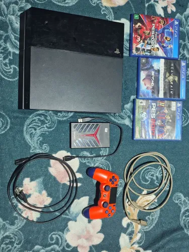 PS4 COMPLETO + HD EXTERNO + 3 JOGOS + CONTROLE