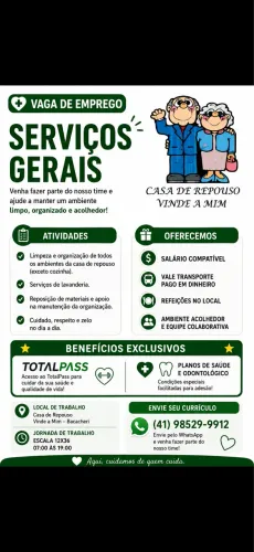 Serviços gerais casa de repouso