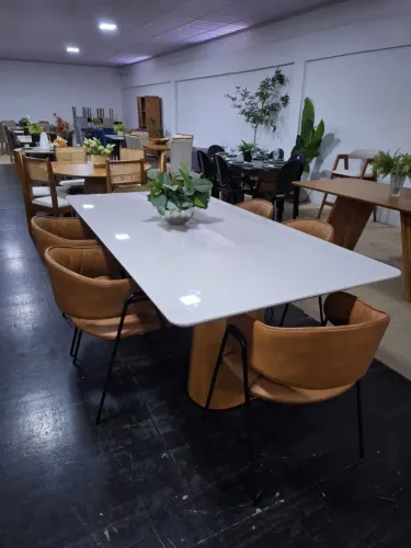Mesa de jantar lírio com 6 cadeiras poltronas