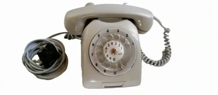 Telefone Fixo Antigo Disco Cor Bege Década De 70 Ericsson