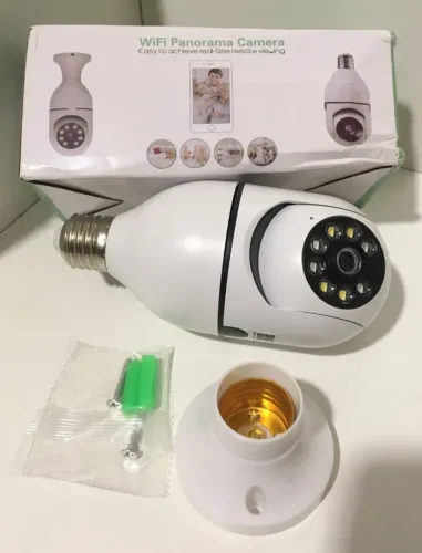 Câmera Lâmpada B-MAX Wifi 360º Infravermelho IP44 1080p Segurança - NOVA