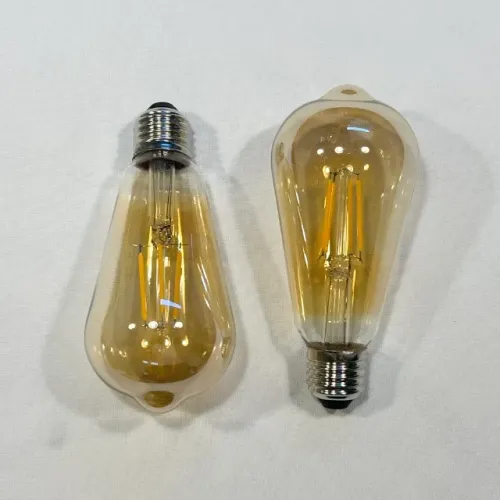 Par de Lâmpada LED Filamento Vintage ST64 4W E27 Luz Âmbar 2400K Bivolt