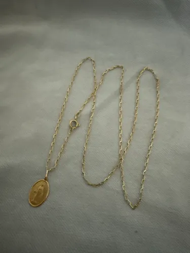 Corrente e Pigente em ouro 18 k nova 