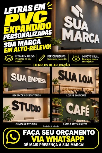 Letras em PVC expandido