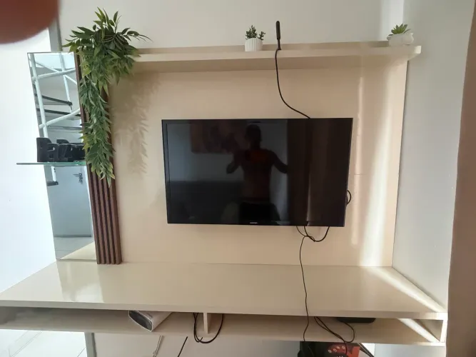 Vendo Painel home paris para tv até 55 polegadas / off white/ripado - VIANOSSA