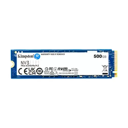 SSD Kingston NV3, 500 GB, M.2 2280, PCIe 4.0 x4, NVMe, Leitura: 5000 MB/s, Gravação: 3000
