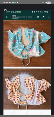 Conjunto suplex infantil 3 peças com kimono veste ate 5 anos