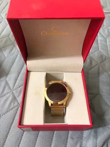 Relógio Champion Feminino Dourado Digital Led