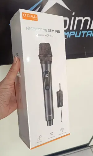 Microfone Sem Fio A' Gold Mcf-51f Hd Para Karaoke Palestras igrejas Escola Loja Coimbra