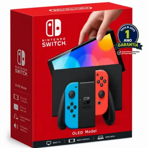 Nintendo Switch Oled Neon Desbloqueado 128GB + 12 Meses Garantia!